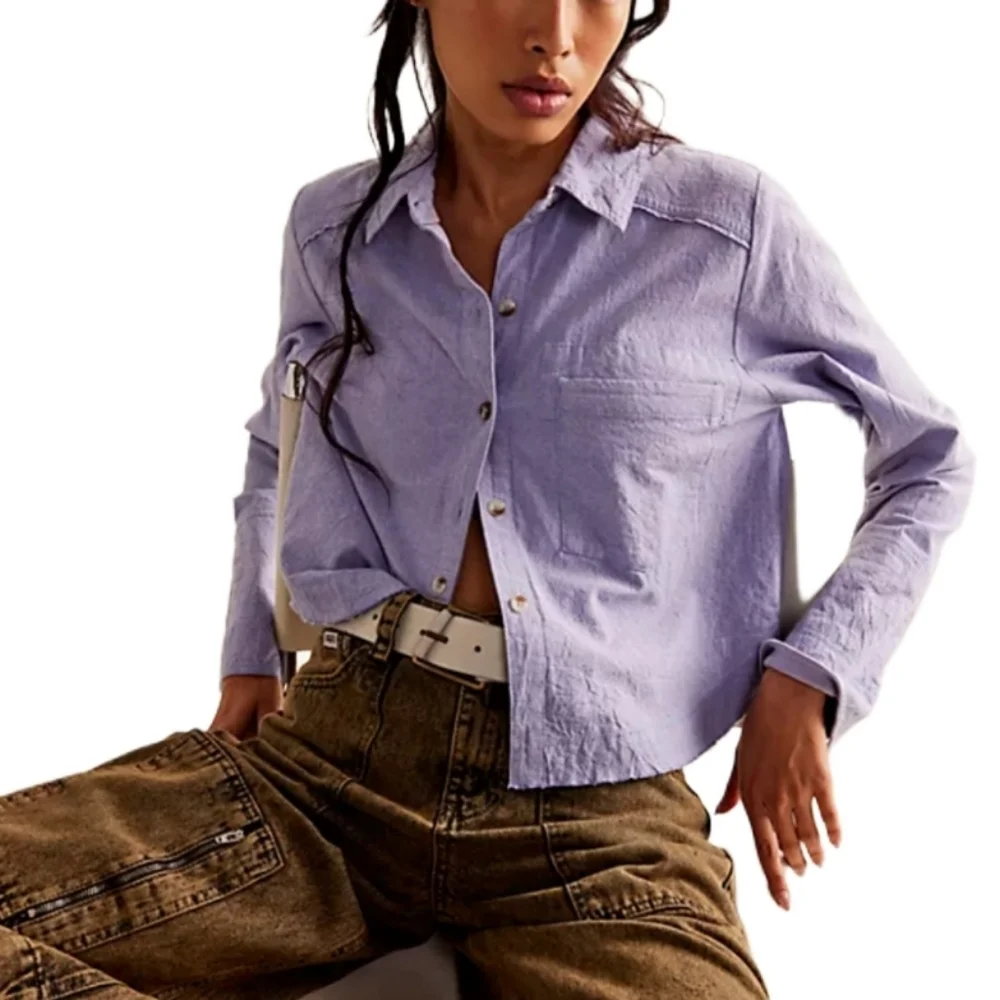 NWT Free People Button-up Shirt Women's Small Light Purple